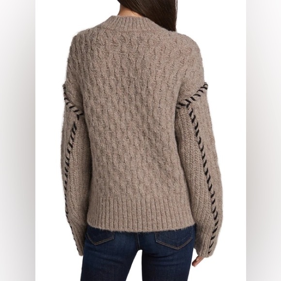 dh New York Zigzag Chunky Knit Sweater baby alpaca blend relaxed fit medium - Picture 2 of 8